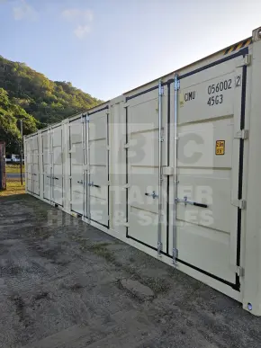 40' High Cube Partial Side Opening Shipping Container (4 Sets Of Side Doors)